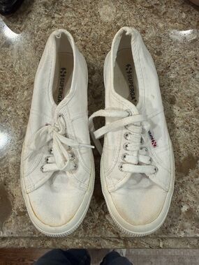Superga White Canvas Low-Top Sneakers